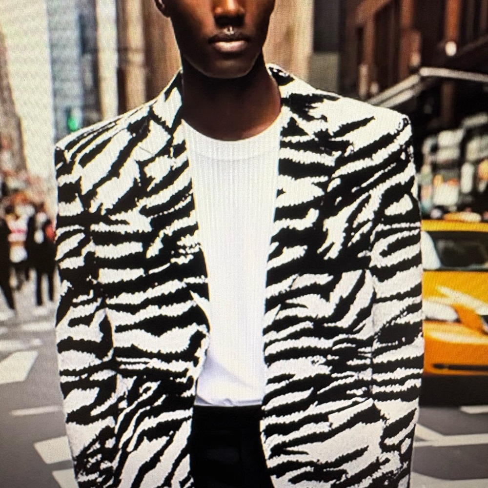 Men's Zebra Print Blazer L and XL